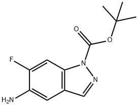 1H-Indazole-1-carboxylic acid, 5-amino-6-fluoro-, 1,1-dimethylethyl ester Structure