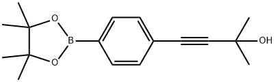 3-Butyn-2-ol, 2-methyl-4-[4-(4,4,5,5-tetramethyl-1,3,2-dioxaborolan-2-yl)phenyl]- Structure