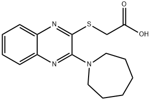 Acetic acid, 2-[[3-(hexahydro-1H-azepin-1-yl)-2-quinoxalinyl]thio]- Structure