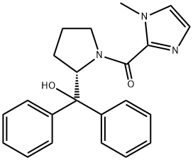 Methanone, [(2S)-2-(hydroxydiphenylmethyl)-1-pyrrolidinyl](1-methyl-1H-imidazol-2-yl)- Structure