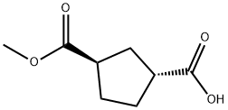 1,3-Cyclopentanedicarboxylic acid, monomethyl ester, (1R-trans)- (9CI) Structure