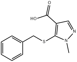 5-(Benzylthio)-1-methyl-1H-pyrazole-4-carboxylic acid Structure