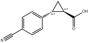 2-(4-cyanophenyl)cyclopropane-1-carboxylic acid 구조식 이미지