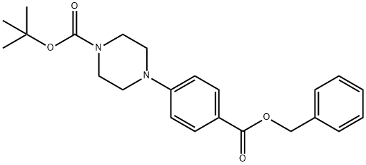 1-Piperazinecarboxylic acid, 4-[4-[(phenylmethoxy)carbonyl]phenyl]-, 1,1-dimethylethyl ester Structure