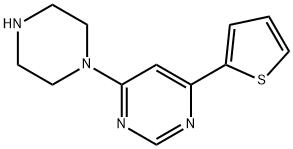 Pyrimidine, 4-(1-piperazinyl)-6-(2-thienyl)- Structure