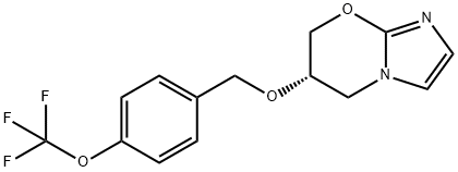 5H-Imidazo[2,1-b][1,3]oxazine, 6,7-dihydro-6-[[4-(trifluoromethoxy)phenyl]methoxy]-, (6S)- Structure