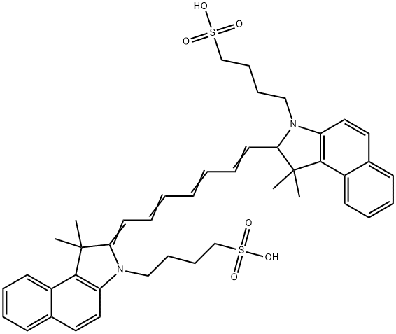 3H-Benz[e]indole-3-butanesulfonic acid, 2-[7-[2,3-dihydro-1,1-dimethyl-3-(4-sulfobutyl)-1H-benz[e]indol-2-yl]-2,4,6-heptatrien-1-ylidene]-1,2-dihydro-1,1-dimethyl- Structure