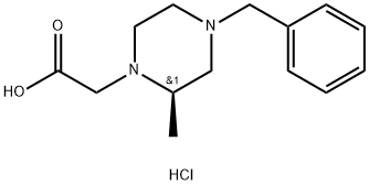 1-Piperazineacetic acid, 2-methyl-4-(phenylmethyl)-, hydrochloride (1:2), (2R)- Structure