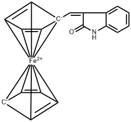 (Z)-3-Ferrocenylmethylidene-1,3-dihydro-2H-indol-2-one 구조식 이미지