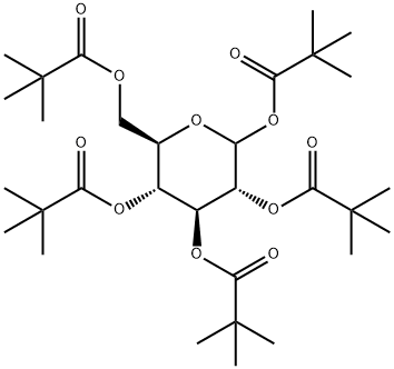 D-Glucopyranose, 1,2,3,4,6-pentakis(2,2-dimethylpropanoate) 구조식 이미지