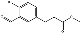 Benzenepropanoic acid, 3-formyl-4-hydroxy-, methyl ester 구조식 이미지