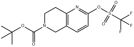 1,6-Naphthyridine-6(5H)-carboxylic acid, 7,8-dihydro-2-[[(trifluoromethyl)sulfonyl]oxy]-, 1,1-dimethylethyl ester Structure