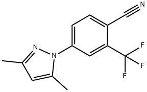 Benzonitrile, 4-(3,5-dimethyl-1H-pyrazol-1-yl)-2-(trifluoromethyl)- Structure