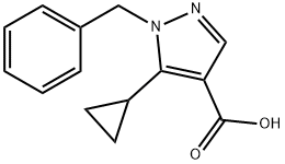 1H-Pyrazole-4-carboxylic acid, 5-cyclopropyl-1-(phenylmethyl)- Structure