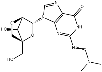 Guanosine, N-[(dimethylamino)methylene]-2'-O,4'-C-methylene- 구조식 이미지