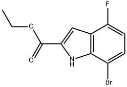 1H-Indole-2-carboxylic acid, 7-bromo-4-fluoro-, ethyl ester Structure