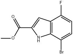 1H-Indole-2-carboxylic acid, 7-bromo-4-fluoro-, methyl ester Structure