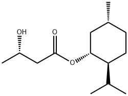 Butanoic acid, 3-hydroxy-, (1R,2S,5R)-5-methyl-2-(1-methylethyl)cyclohexyl ester, (3S)- Structure