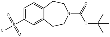 3H-3-Benzazepine-3-carboxylic acid, 7-(chlorosulfonyl)-1,2,4,5-tetrahydro-, 1,1-dimethylethyl ester 구조식 이미지