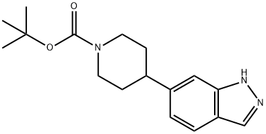 1-Piperidinecarboxylic acid, 4-(1H-indazol-6-yl)-, 1,1-dimethylethyl ester Structure