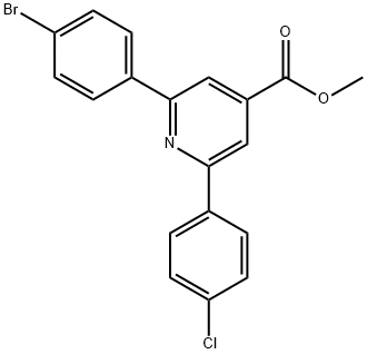 JR-9123, Methyl 2-(4-Bromophenyl)-6-(4-chlorophenyl)pyridine-4-carboxylate, 97% Structure