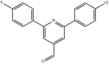 JR-9175, 2-(4-Chlorophenyl)-6-(4-fluorophenyl)pyridine-4-carbaldehyde, 97% 구조식 이미지