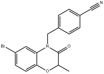 Benzonitrile, 4-[(6-bromo-2,3-dihydro-2-methyl-3-oxo-4H-1,4-benzoxazin-4-yl)methyl]- Structure