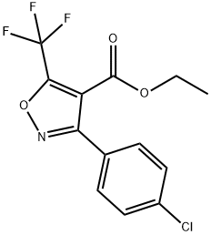 4-Isoxazolecarboxylic acid, 3-(4-chlorophenyl)-5-(trifluoromethyl)-, ethyl ester Structure