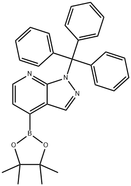 1H-Pyrazolo[3,4-b]pyridine, 4-(4,4,5,5-tetramethyl-1,3,2-dioxaborolan-2-yl)-1-(triphenylmethyl)- Structure