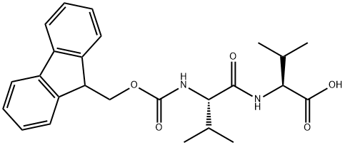 (2S)-2-[(2S)-2-({[(9H-fluoren-9-yl)methoxy]carbonyl}amino)-3-methylbutanamido]-3-methylbutanoic acid Structure