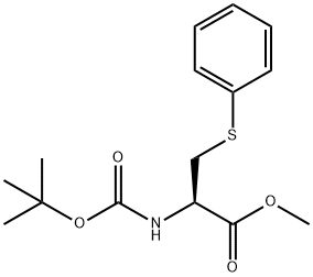 L-Cysteine, N-[(1,1-dimethylethoxy)carbonyl]-S-phenyl-, methyl ester 구조식 이미지