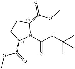 1,2,5-Pyrrolidinetricarboxylic acid, 1-(1,1-dimethylethyl) 2,5-dimethyl ester, (2R,5S)-rel- Structure