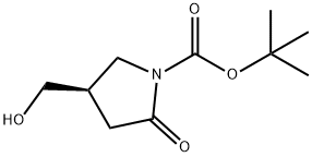 1-Pyrrolidinecarboxylic acid, 4-(hydroxymethyl)-2-oxo-, 1,1-dimethylethyl ester, (4R)- Structure