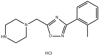 Piperazine, 1-[[3-(2-methylphenyl)-1,2,4-oxadiazol-5-yl]methyl]-, hydrochloride (1:1) Structure