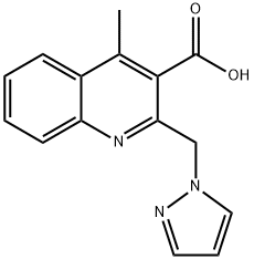 3-Quinolinecarboxylic acid, 4-methyl-2-(1H-pyrazol-1-ylmethyl)- Structure