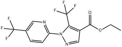 1H-Pyrazole-4-carboxylic acid, 5-(trifluoromethyl)-1-[5-(trifluoromethyl)-2-pyridinyl]-, ethyl ester Structure