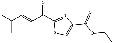 4-Thiazolecarboxylic acid, 2-[(2E)-4-methyl-1-oxo-2-penten-1-yl]-, ethyl ester Structure