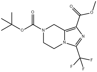 7-tert-Butyl 1-methyl 3-(trifluoromethyl)-5H,6H,7H,8H-imidazo[1,5-a]pyrazine-1,7-dicarboxylate 구조식 이미지