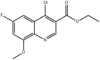 3-Quinolinecarboxylic acid, 4-chloro-6-fluoro-8-methoxy-, ethyl ester Structure