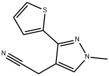 1H-Pyrazole-4-acetonitrile, 1-methyl-3-(2-thienyl)- Structure
