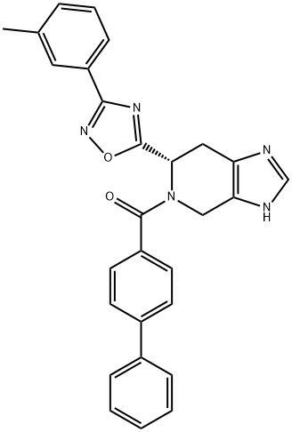 Methanone, [1,1'-biphenyl]-4-yl[(6S)-3,4,6,7-tetrahydro-6-[3-(3-methylphenyl)-1,2,4-oxadiazol-5-yl]-5H-imidazo[4,5-c]pyridin-5-yl]- Structure