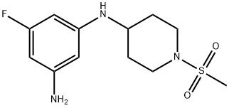 5-fluoro-1-N-(1-methanesulfonylpiperidin-4-yl)benzene-1,3-diamine Structure