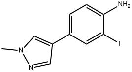 Benzenamine, 2-fluoro-4-(1-methyl-1H-pyrazol-4-yl)- Structure
