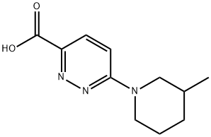 3-Pyridazinecarboxylic acid, 6-(3-methyl-1-piperidinyl)- Structure