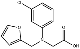 2-[(3-chlorophenyl)(furan-2-ylmethyl)amino]acetic acid Structure