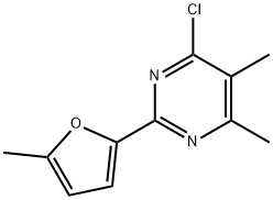 Pyrimidine, 4-chloro-5,6-dimethyl-2-(5-methyl-2-furanyl)- Structure