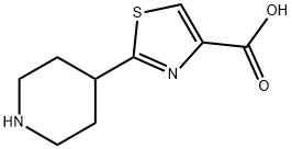 4-Thiazolecarboxylic acid, 2-(4-piperidinyl)- Structure