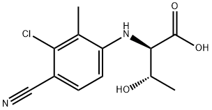 (2R,3S)-2-((3-chloro-4-cyano-2-methylphenyl)amino)-3-hydroxybutanoic acid Structure