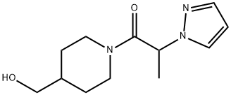 1-Propanone, 1-[4-(hydroxymethyl)-1-piperidinyl]-2-(1H-pyrazol-1-yl)- Structure