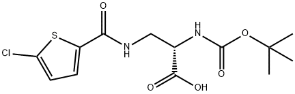 L-Alanine, 3-[[(5-chloro-2-thienyl)carbonyl]amino]-N-[(1,1-dimethylethoxy)carbonyl]- 구조식 이미지